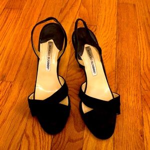 Manolo Blahnik black stilettos, size 37.5